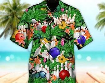 Unisex Bowling Hawaiian Shirt Colorful Tropical Bowling Tropical Hawaiian Shirt, Aloha Hawaiian Shirt Short Sleeve Hawaiian Summer Gifts | Newhawaiianshirts DE