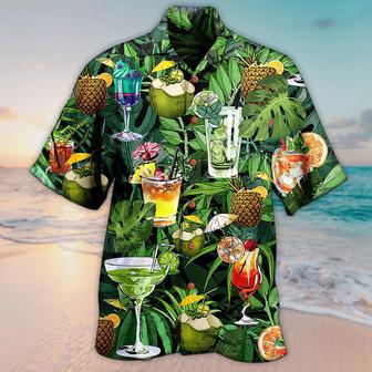 Unisex Cocktail And Fruit Hello Summer Fruits Hawaiian Shirt For Men, Aloha Hawaiian Shirt Short Sleeve Hawaiian Summer Gifts | Newhawaiianshirts CA