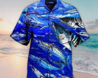 Unisex Fishing Love Blue Ocean Hawaiian Shirt Limited Edition, Aloha Hawaiian Shirt Short Sleeve Hawaiian Summer Gifts | Newhawaiianshirts AU