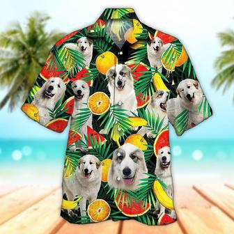 Unisex Great Pyrenees Dog Lovers Tropical Fruit Hawaiian Shirt For Men, Aloha Hawaiian Shirt Short Sleeve Hawaiian Summer Gifts | Newhawaiianshirts AU