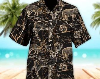 Unisex Hunting Art Style Hawaiian Shirt For Men, Aloha Hawaiian Shirt Short Sleeve Hawaiian Summer Gifts | Newhawaiianshirts UK