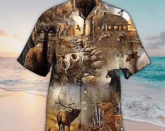 Unisex Hunting Rise Shine Its Hunting Time Edition Hawaiian Shirt For Men, Aloha Hawaiian Shirt Short Sleeve Hawaiian Summer Gifts | Newhawaiianshirts