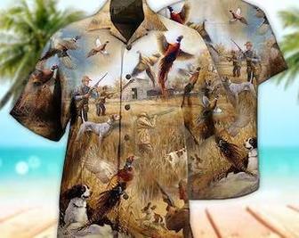 Unisex Pheasant Hunting Vintage Edition Hawaiian Shirt For Men, Aloha Hawaiian Shirt Short Sleeve Hawaiian Summer Gifts | Newhawaiianshirts UK