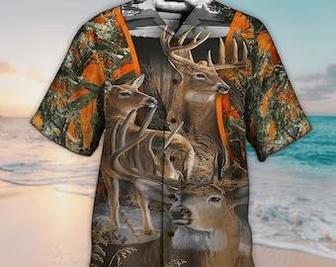 Unisex Printed Deer Hunting Hawaiian Shirt For Men, Aloha Hawaiian Shirt Short Sleeve Hawaiian Summer Gifts | Newhawaiianshirts UK