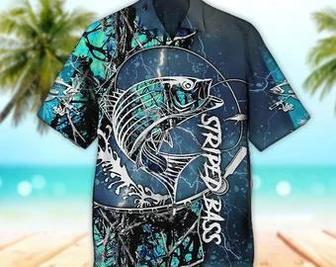 Unisex Striped Bass Fishing Water Camo Hawaiian Shirt For Men & Women, Aloha Hawaiian Shirt Short Sleeve Hawaiian Summer Gifts | Newhawaiianshirts UK