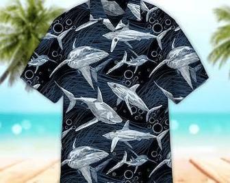 Unisex Underwater Marine Fish Pattern Blue Hawaiian Shirt Limited Edition, Aloha Hawaiian Shirt Short Sleeve Hawaiian Summer Gifts | Newhawaiianshirts AU