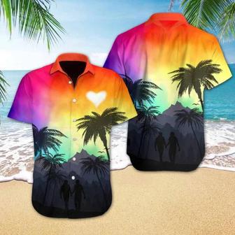 Vivid Background Lgbt Heart Hawaiian Shirt Summer Gifts | Newhawaiianshirts UK