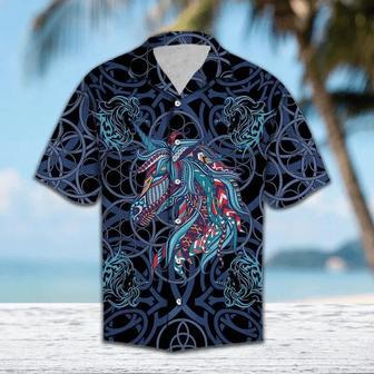 Vivid Colorful Unicorn Blue Mandala Art Pattern Hawaiian Shirt Summer Gifts | Newhawaiianshirts UK