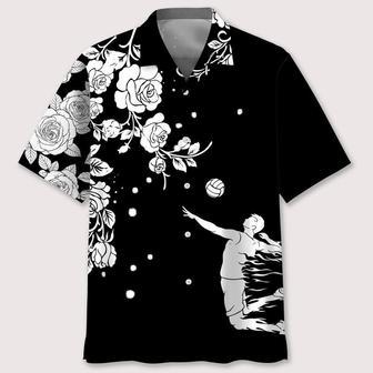 Volleyball Rose Bw Hawaiian Shirt Summer Gifts | Newhawaiianshirts CA