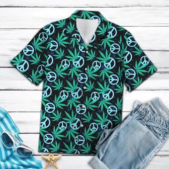 Watercolor Hippie Leaves Peace Sign Hawaiian Shirt Summer Gifts | Newhawaiianshirts AU