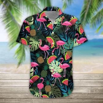 Watermelon And Flamingo Ornamental Design Hawaiian Shirt Summer Gifts | Newhawaiianshirts DE