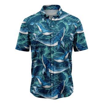 Whale Waves Hawaiian Shirt, Summer Gift, Hawaiian Shirts For Men, Aloha Beach Shirt Summer Gifts | Newhawaiianshirts DE