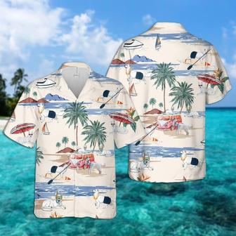 White Shepherd Summer Beach Hawaiian Shirt, Dog Beach Short Sleeve Hawaiian Shirt Summer Gifts | Newhawaiianshirts UK