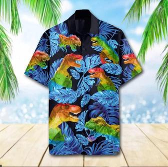 Wild Animal Lgbt T Rex Hawaiian Shirt, Short Sleeve Hawaiian Aloha Shirt For Men Summer Gifts | Newhawaiianshirts UK