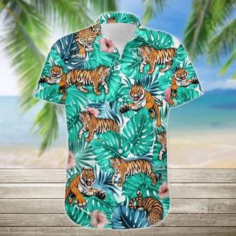 Wild Tiger Tropical Jungle Design Hawaiian Shirt Summer Gifts | Newhawaiianshirts CA