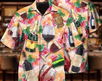 Wine Drinking Wine Colorful Style, Funny Hawaiian Shirt, Hawaiian Shirt Women Man, Hawaii Shirt Party Summer, Hawaiian Set Gift, Gift Party. Summer Gifts | Newhawaiianshirts