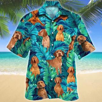 Wirehaired Vizsla Dog Lovers Gift Summer Beach Palm Tree Pattern Hawaiian Shirt Summer Gifts | Newhawaiianshirts AU