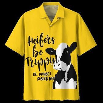 Yellow Cow Watercolor Hawaiian Shirt, Cow Short Sleeve Aloha Shirt For Farmer Summer Gifts | Newhawaiianshirts UK