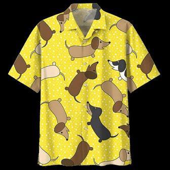 Yellow Dachshund Watercolor Hawaiian Shirt Summer Gifts | Newhawaiianshirts UK