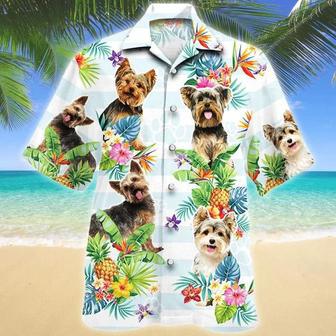 Yorkshire Terrier Dog Tropical Flower Pattern Hawaiian Shirt Summer Gifts | Newhawaiianshirts CA