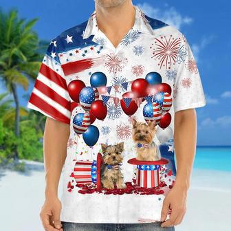 Yorkshire Terrier Independence Day Hawaiian Shirt, Dog Hawaii Beach Shirt Short Sleeve For Of July Summer Gifts | Newhawaiianshirts AU