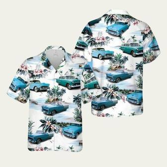 1955 Skyline Blue Chevy Bel Air Hawaiian Shirt | Newhawaiianshirts AU