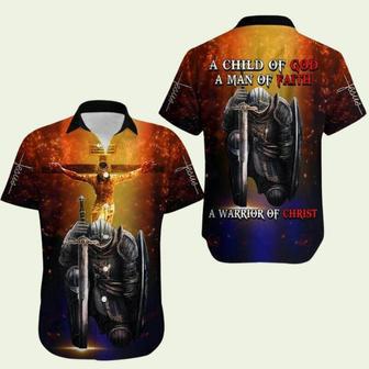 A Child Of God A Man Of Faith A Warrior Of Christ God Jesus Hawaiian Shirt | Newhawaiianshirts