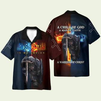 A Child Of God A Man Of Faith Templar Knight Christian God Jesus Hawaiian Shirt | Newhawaiianshirts AU