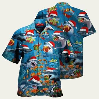 A Great White Christmas Shark Hawaiian Shirt | Newhawaiianshirts AU