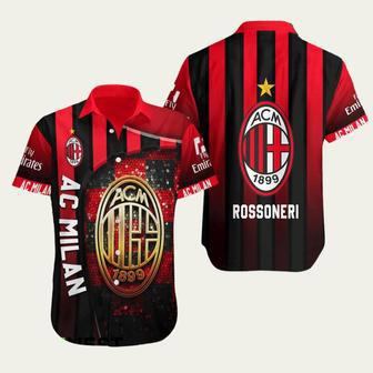 Ac Milan Big Logo Rosoneri Hawaiian Shirt | Newhawaiianshirts DE