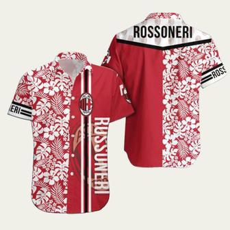 Ac Milan Red White Flower Rossoneri Hawaiian Shirt | Newhawaiianshirts DE