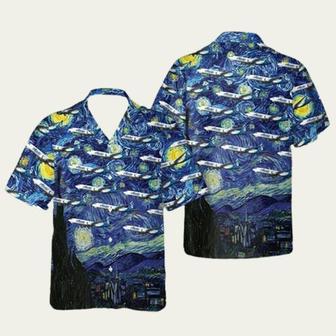 Alaska Airlines Boeing Max Starry Night Trending Hawaiian Shirt | Newhawaiianshirts AU