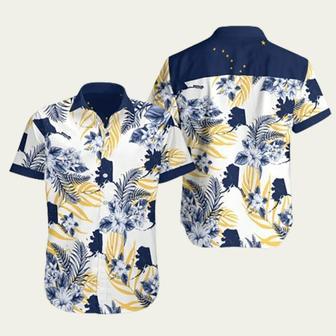 Alaska Map Tropical Flower Hawaiian Shirt | Newhawaiianshirts CA