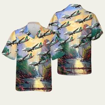 Alitalia Airbus Tropical Summer Hawaiian Shirt | Newhawaiianshirts UK