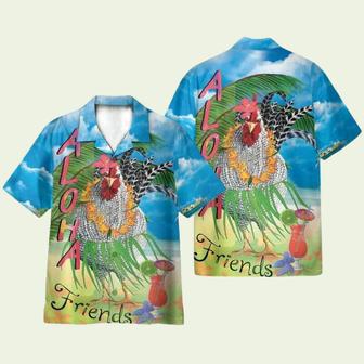 Aloha Farm Rooster Friends On The Beach Hawaiian Shirt | Newhawaiianshirts CA