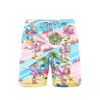 Aloha Flamingo Tiki Summer Beach Shorts For Men | Newhawaiianshirts UK