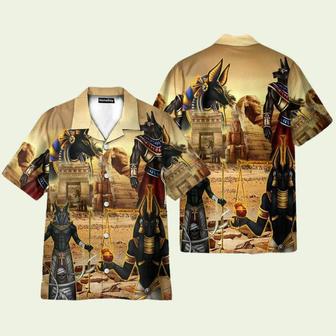 Amazing Anubis And The Pyramid Ancient Egypt Hawaiian Shirt | Newhawaiianshirts UK