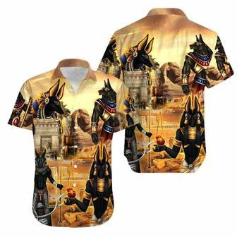 Amazing Anubis And The Pyramid Ancient Egypt Hawaiian Shirt | Newhawaiianshirts CA