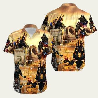 Amazing Anubis And The Pyramid Ancient Egypt Unisex Hawaiian Shirt | Newhawaiianshirts AU