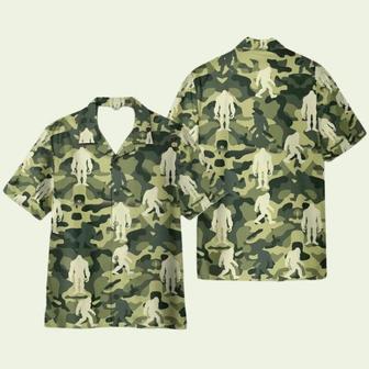 Amazing Bigfoot Camo Tropical Hawaiian Shirt | Newhawaiianshirts