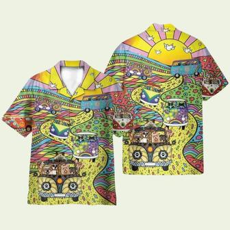 Amazing Colorful Bus Stay Trippy Little Hippie Hawaiian Shirt | Newhawaiianshirts AU