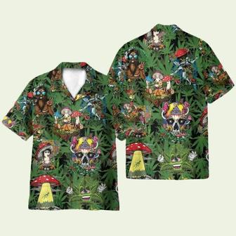 Amazing Hippie Mushroom And Green Weed Hawaiian Shirt | Newhawaiianshirts AU