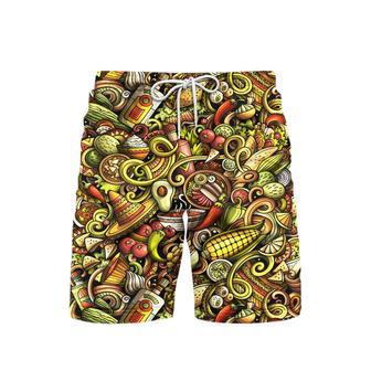 Amazing Mexican Food Beach Shorts For Men | Newhawaiianshirts CA