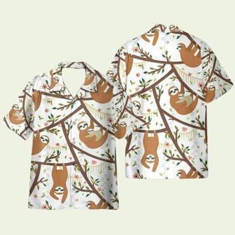 Amazing Sloth Family Climbing Tree Hawaiian Shirt | Newhawaiianshirts DE