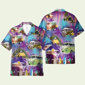 Amazing Summer Camping Campervan Hippie Hawaiian Shirt | Newhawaiianshirts UK