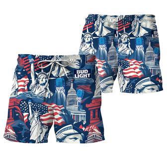 American Liberties Holding Bud Light Swim Trunks | Newhawaiianshirts AU