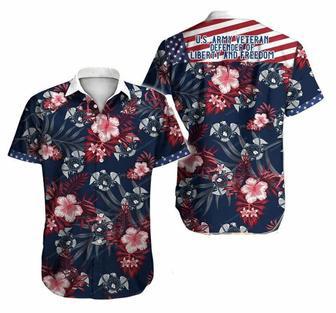 American Us Army Veteran Floral Hawaiian Shirt | Newhawaiianshirts UK