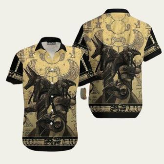 Anubis From Ancient Egypt Wore Yellow And Black Hawaiian Shirt | Newhawaiianshirts CA