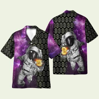 Astronaut Handles Bitcoin In The Galaxy Hawaiian Shirt | Newhawaiianshirts