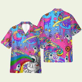 Astronaut In Colorful Hippie Space Hawaiian Shirt | Newhawaiianshirts CA